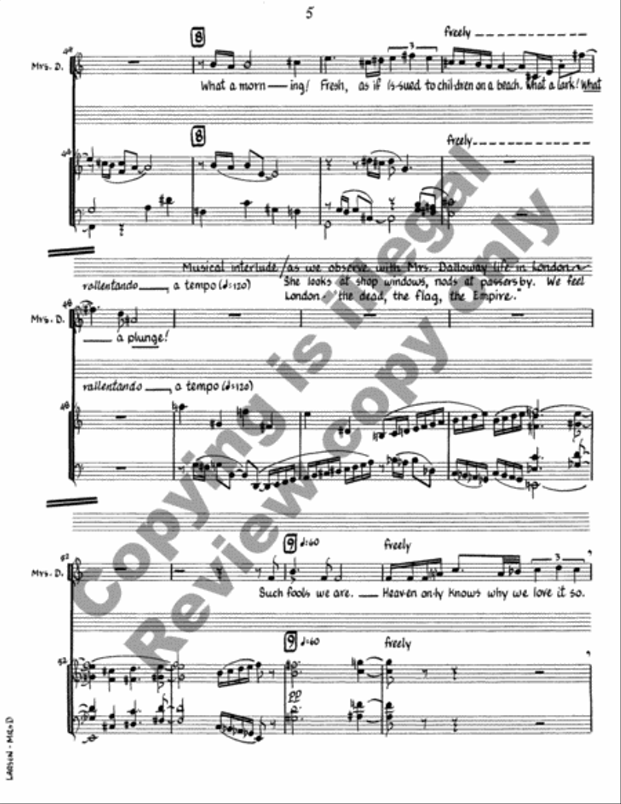 Mrs. Dalloway (Piano/Vocal Score) Choir scores gallery preview page 7