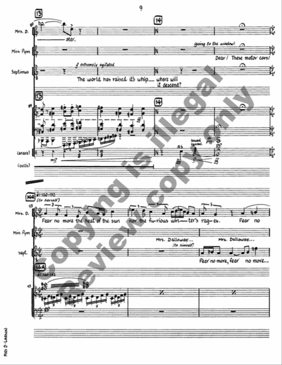 Mrs. Dalloway (Piano/Vocal Score) Choir scores gallery preview page 11
