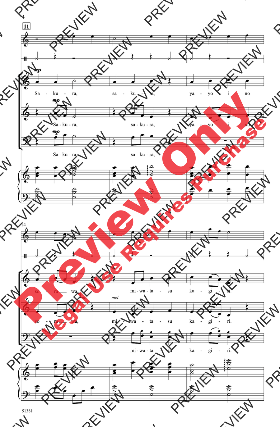 Sakura by Sally K. Albrecht 3-Part - Sheet Music page 4