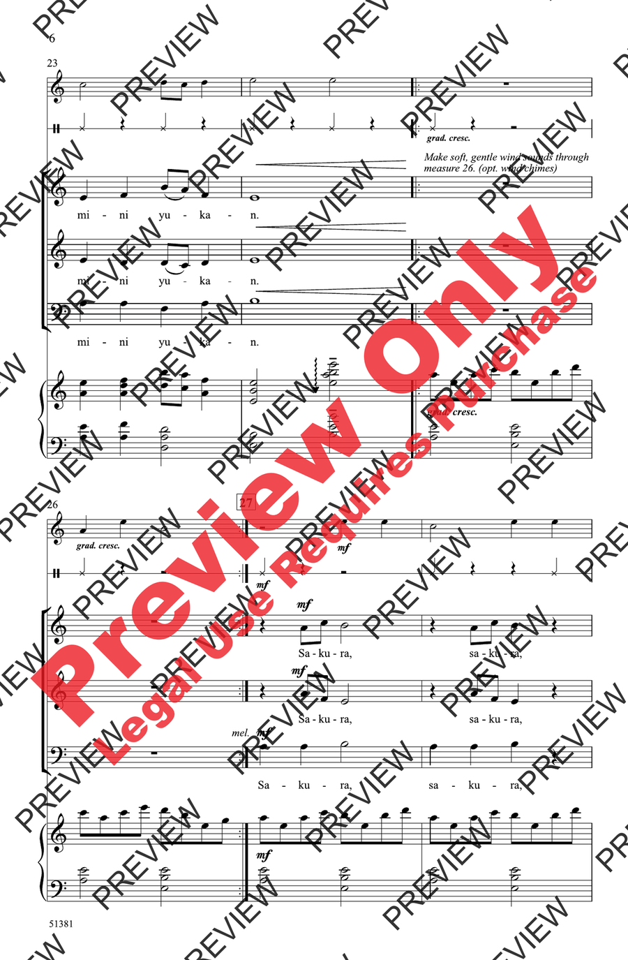 Sakura by Sally K. Albrecht 3-Part - Sheet Music page 6