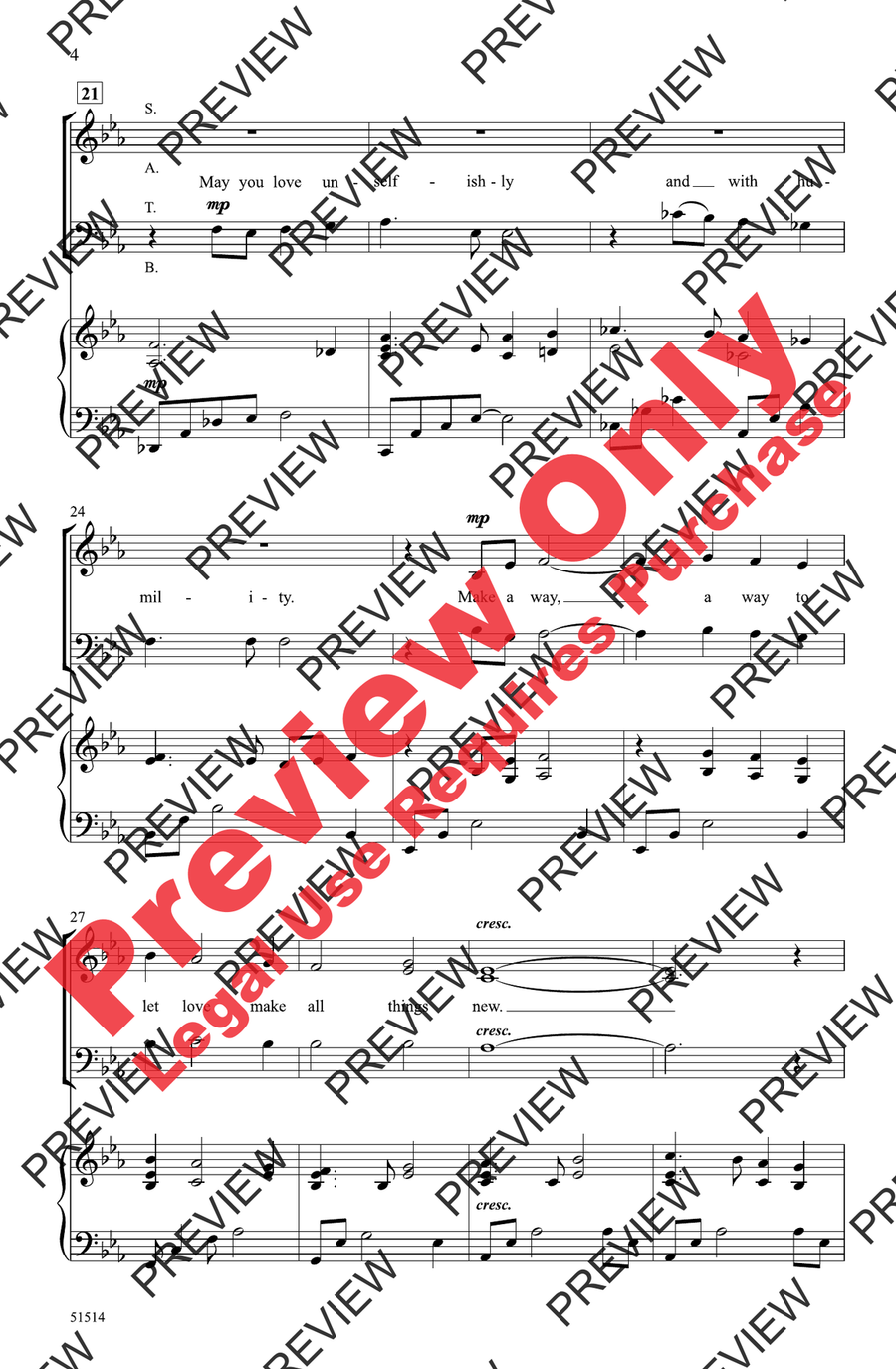 Pax Tecum 4-Part - Sheet Music page 4