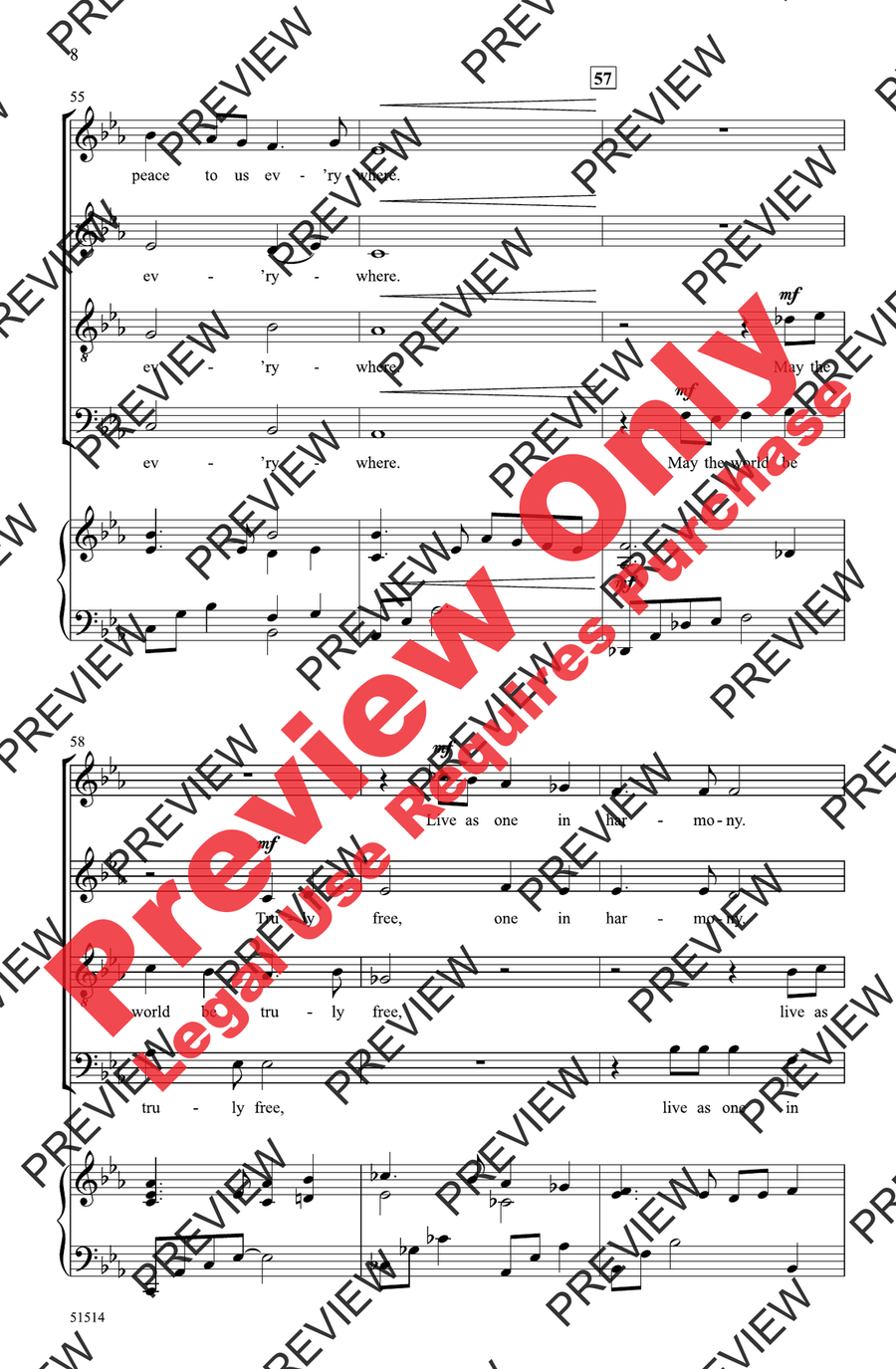 Pax Tecum 4-Part - Sheet Music page 8