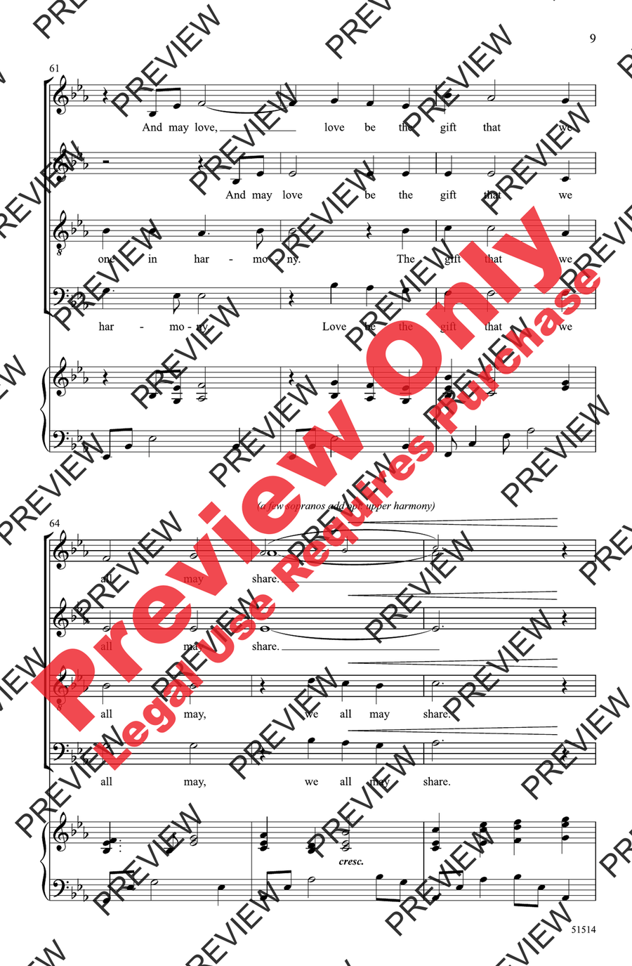 Pax Tecum 4-Part - Sheet Music page 9