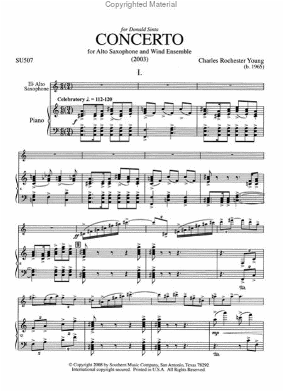 Concerto for Saxophone and Wind Ensemble Alto Saxophone scores gallery preview page 2