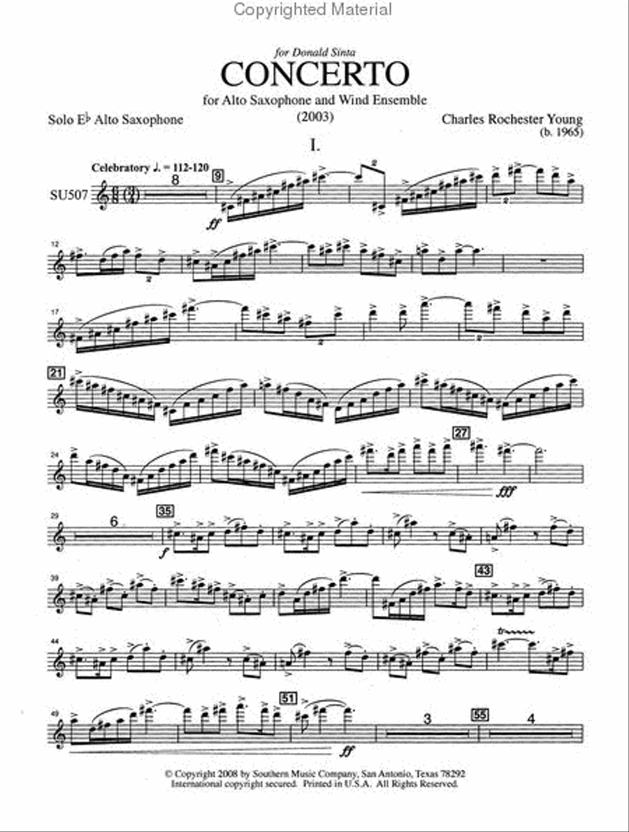 Concerto for Saxophone and Wind Ensemble Alto Saxophone scores gallery preview page 4