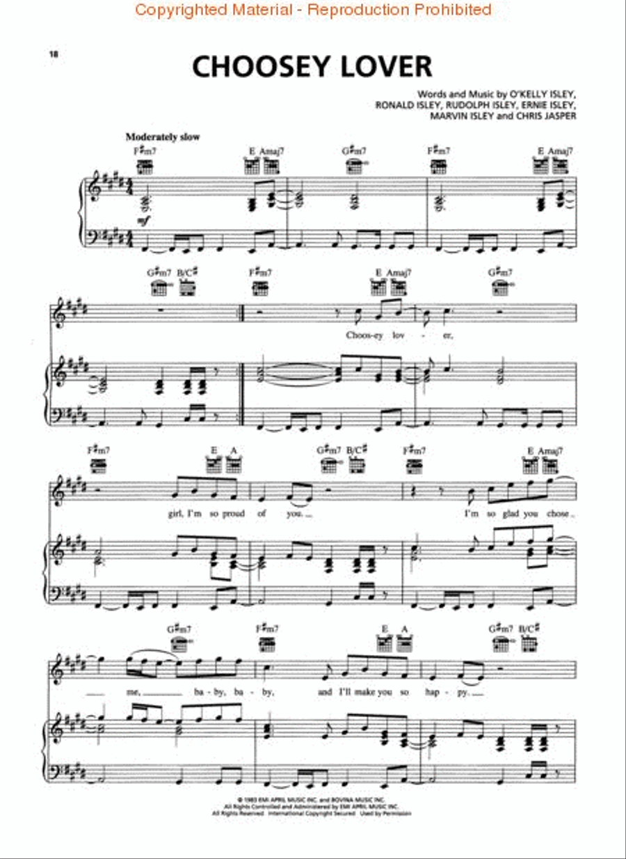 Best of the Isley Brothers Piano, Vocal, Guitar scores gallery preview page 3