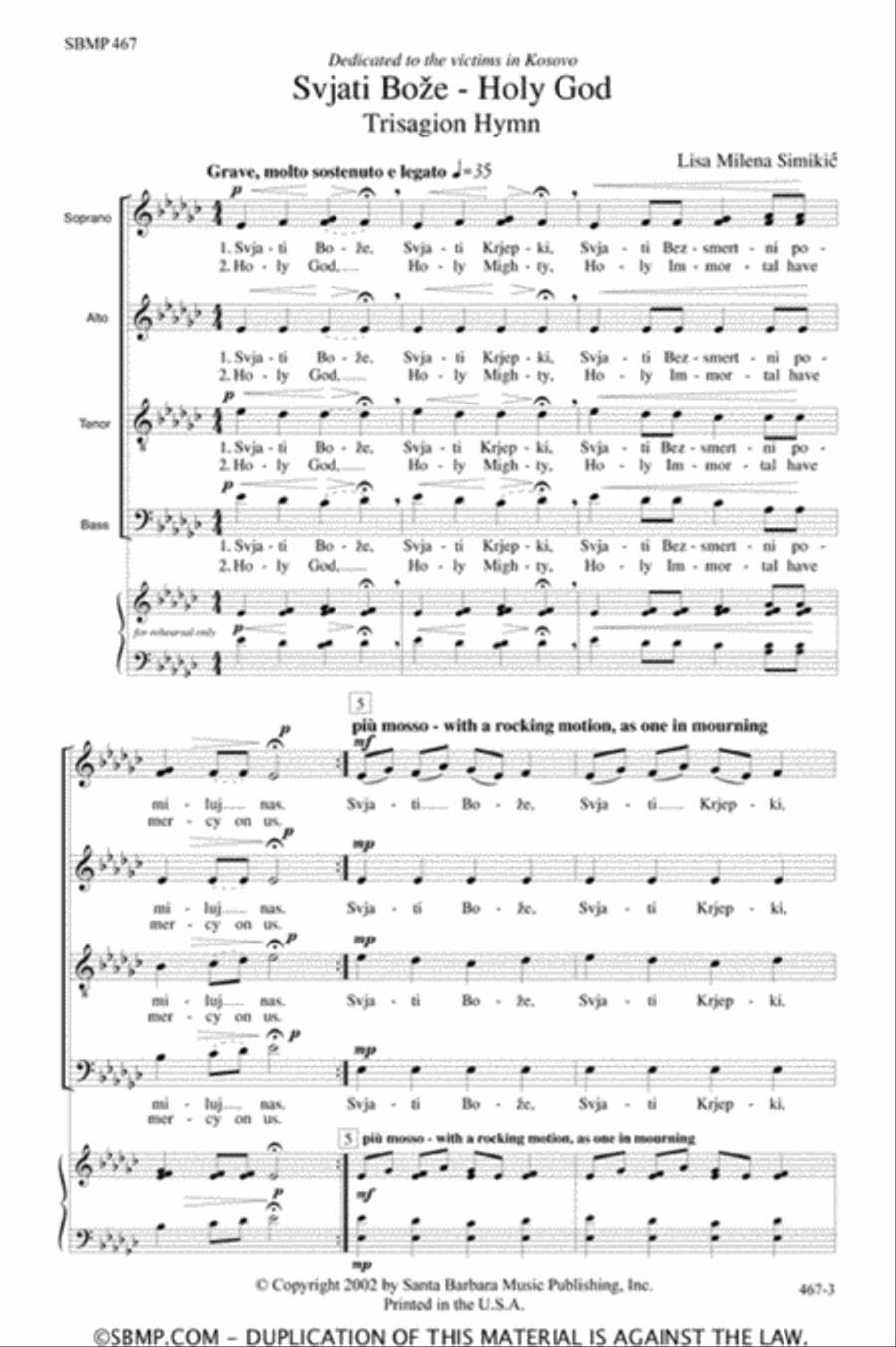 Svjati Boze - SATB divisi Octavo Divisi scores gallery preview page 2