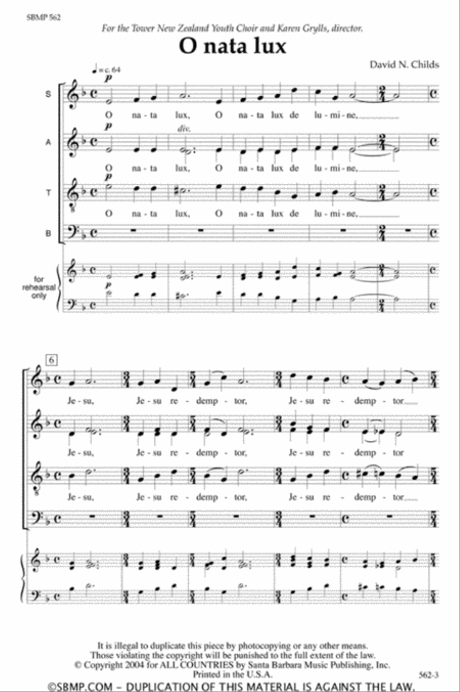 O nata lux O nata lux Divisi scores gallery preview page 2