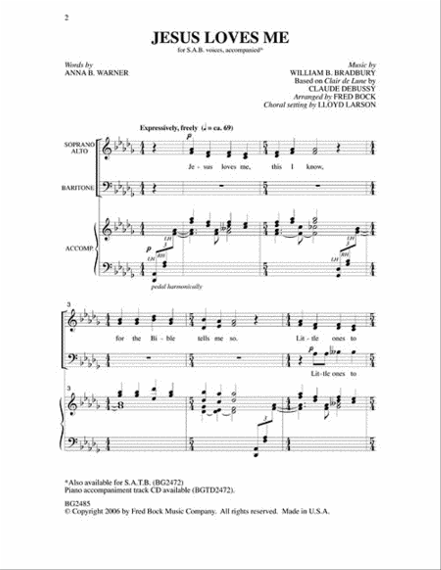 Jesus Loves Me Jesus Loves Me 3-Part scores gallery preview page 2