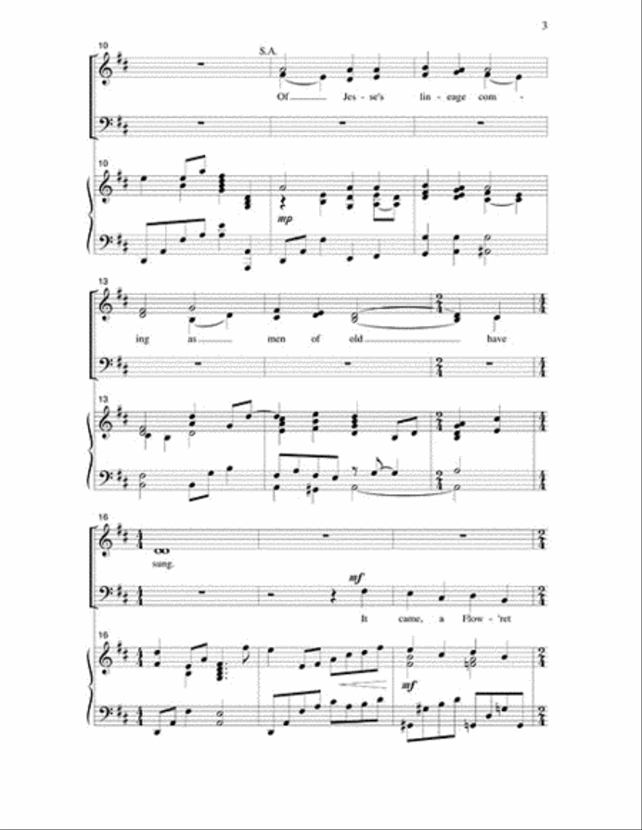 Lo, How a Rose E'er Blooming 3-Part scores gallery preview page 3