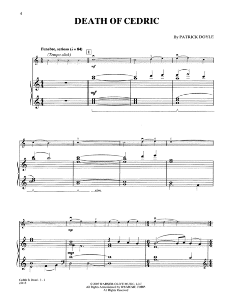 Selections from Harry Potter and The Goblet of Fire Violin Solo scores gallery preview page 3