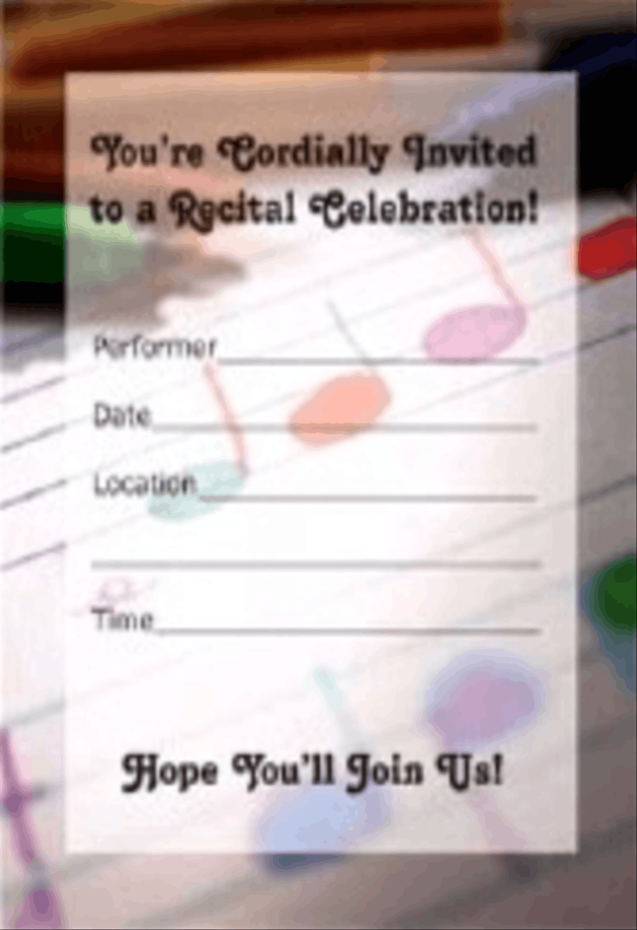 Recital Invitations - Recital Celebration School and Community scores gallery preview page 1