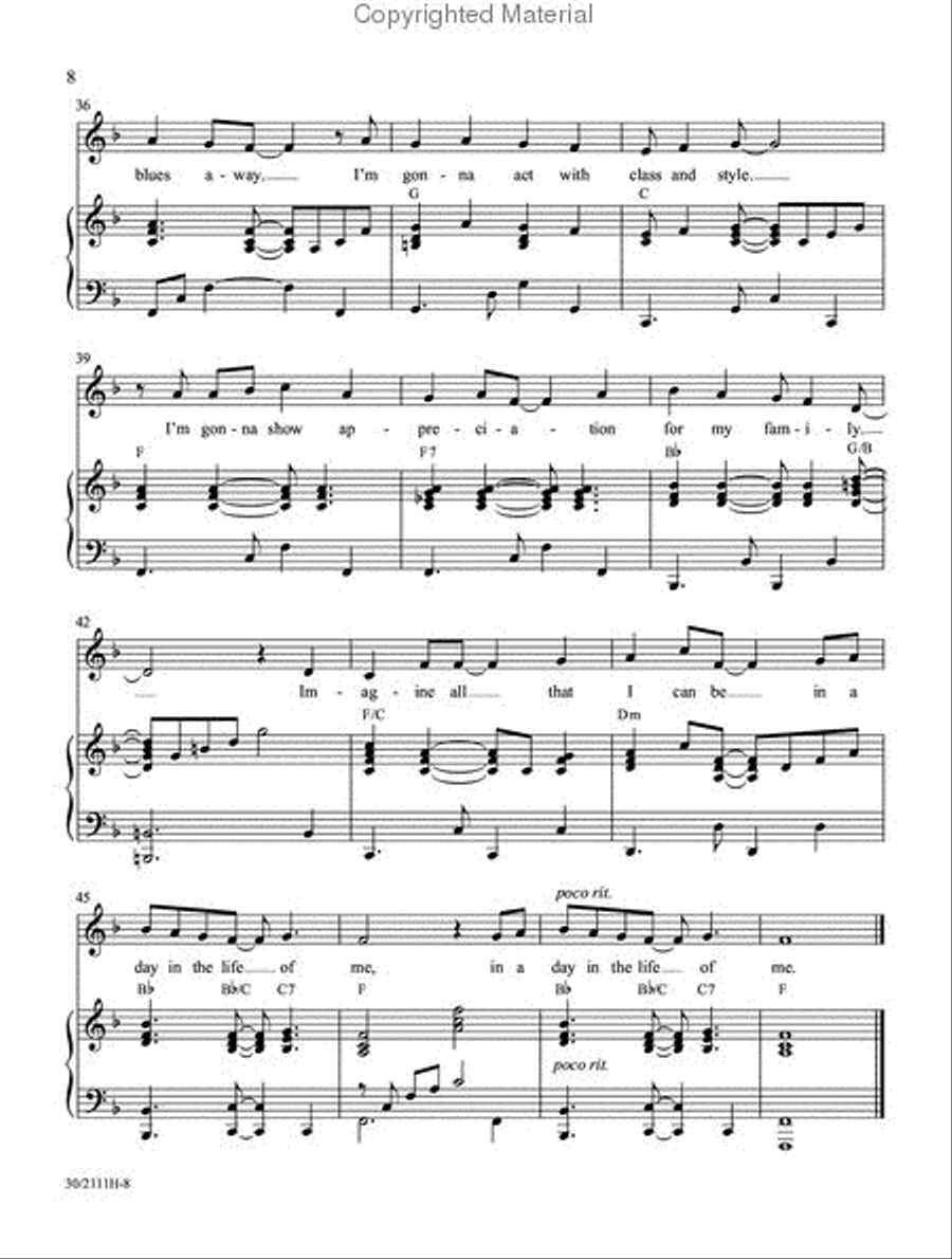 A Day in the Life of Me Unison Choir scores gallery preview page 5
