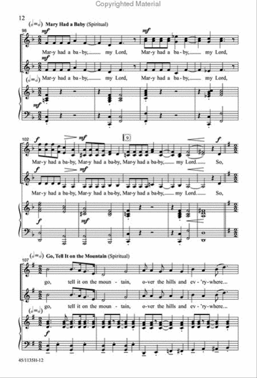 Singable Solutions at Christmas for SSA Choirs SSA scores gallery preview page 11
