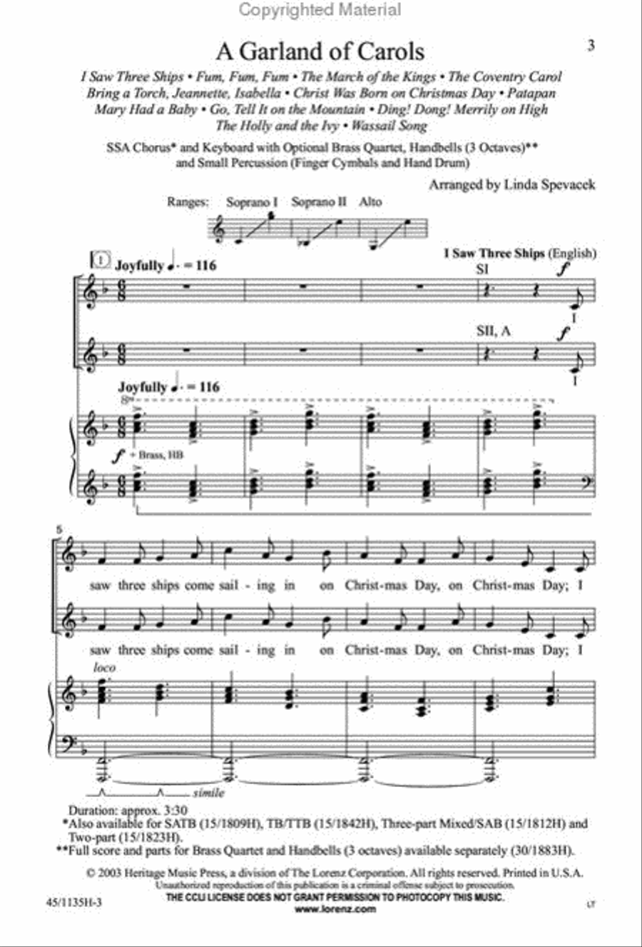 Singable Solutions at Christmas for SSA Choirs SSA scores gallery preview page 2