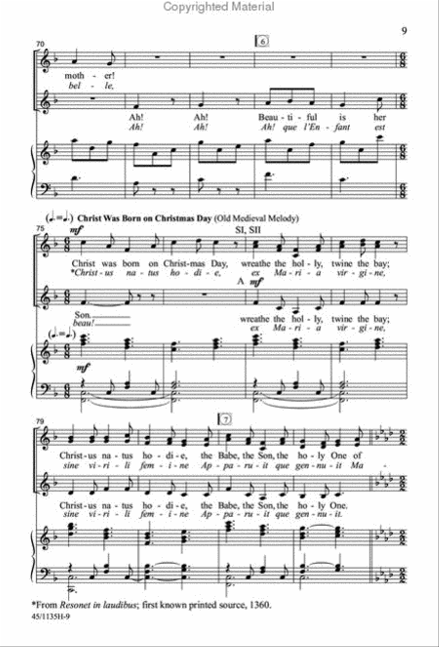 Singable Solutions at Christmas for SSA Choirs SSA scores gallery preview page 8