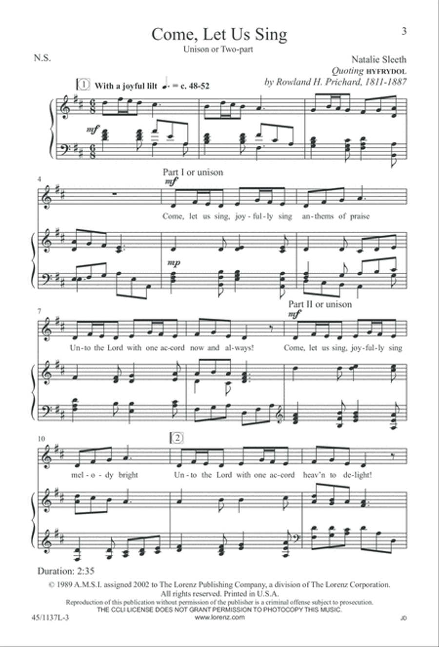 Let the Children Sing! Let the Children Sing! Unison Choir scores gallery preview page 4