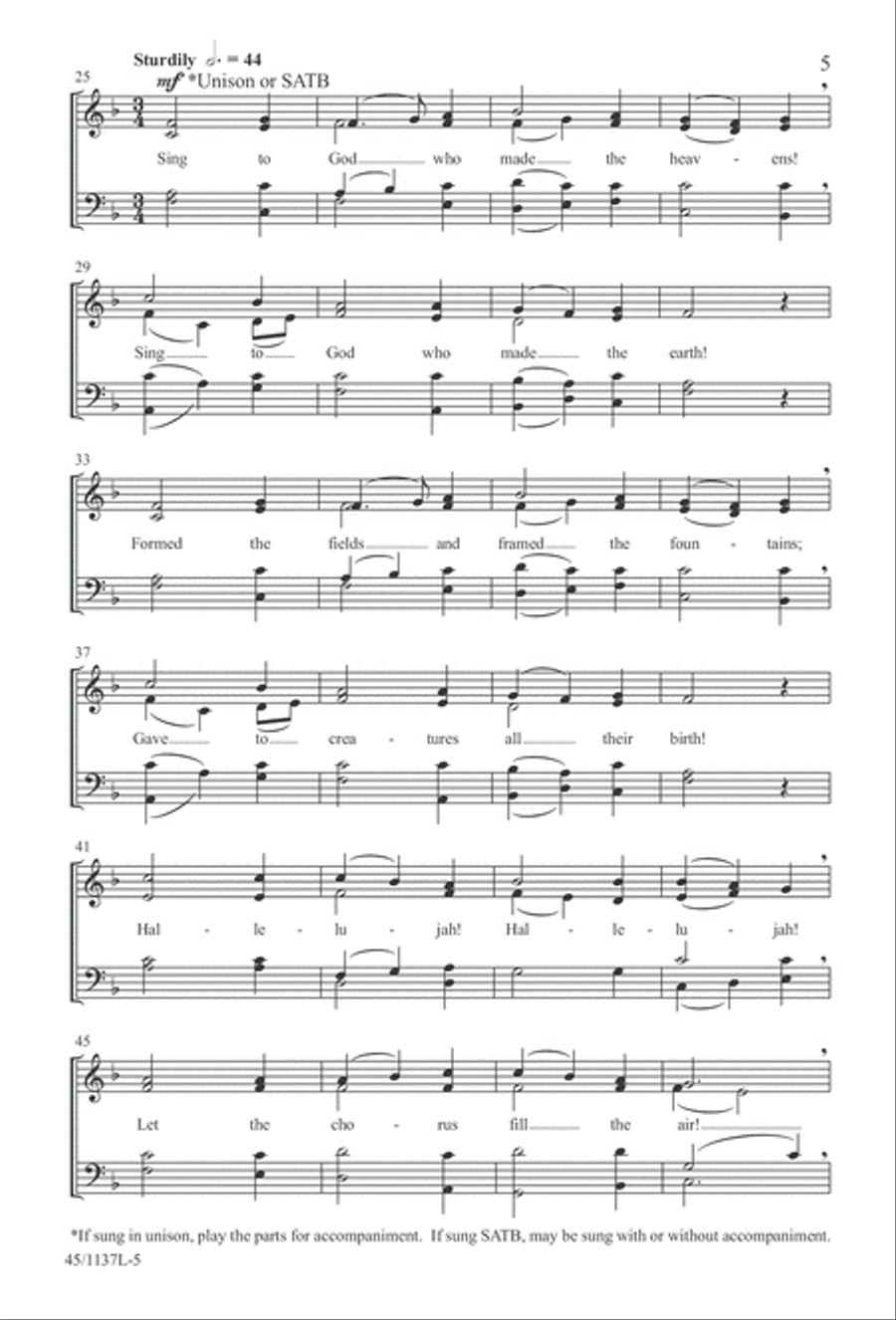Let the Children Sing! Let the Children Sing! Unison Choir scores gallery preview page 6