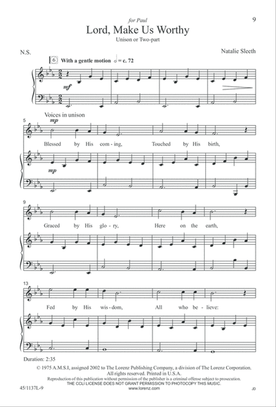 Let the Children Sing! Let the Children Sing! Unison Choir scores gallery preview page 10