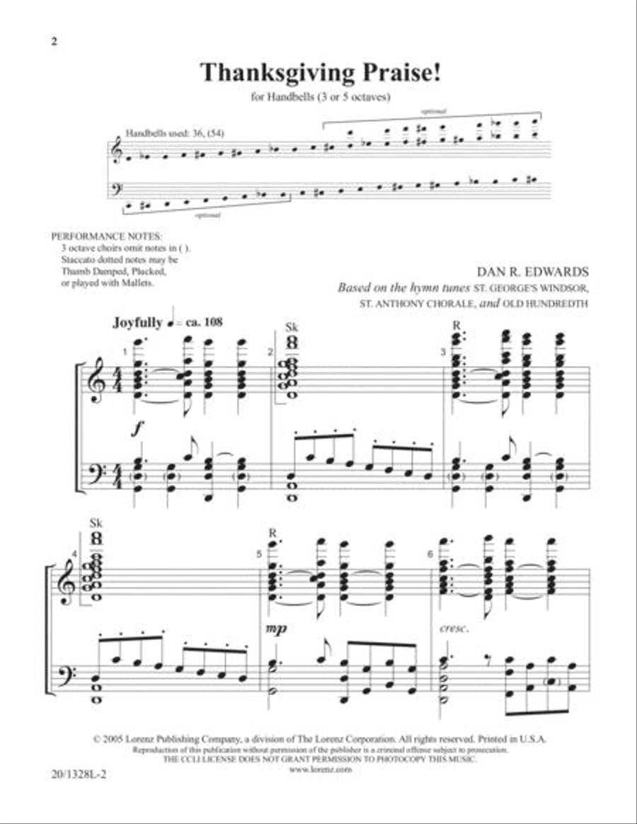 Thanksgiving Praise! 3-Octaves scores gallery preview page 2