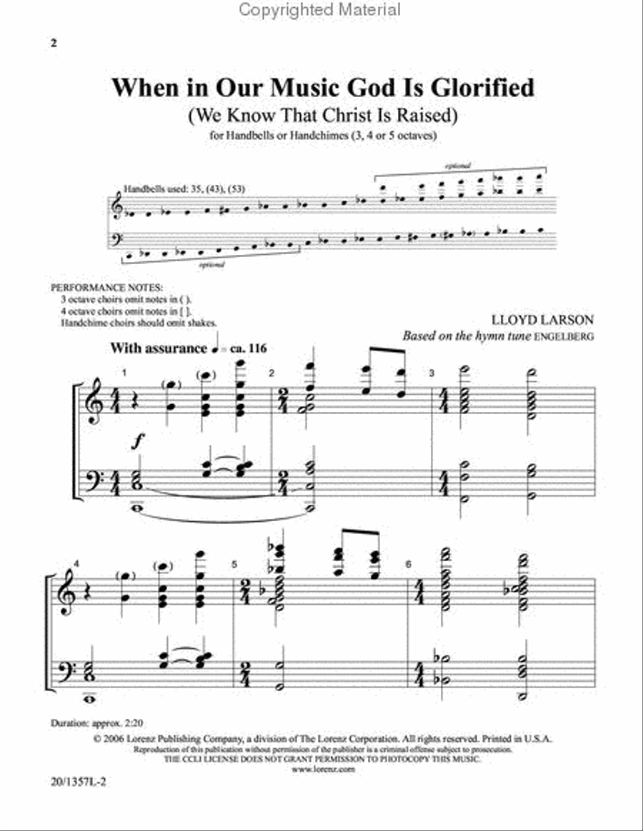 When in Our Music God Is Glorified 5-Octaves scores gallery preview page 2