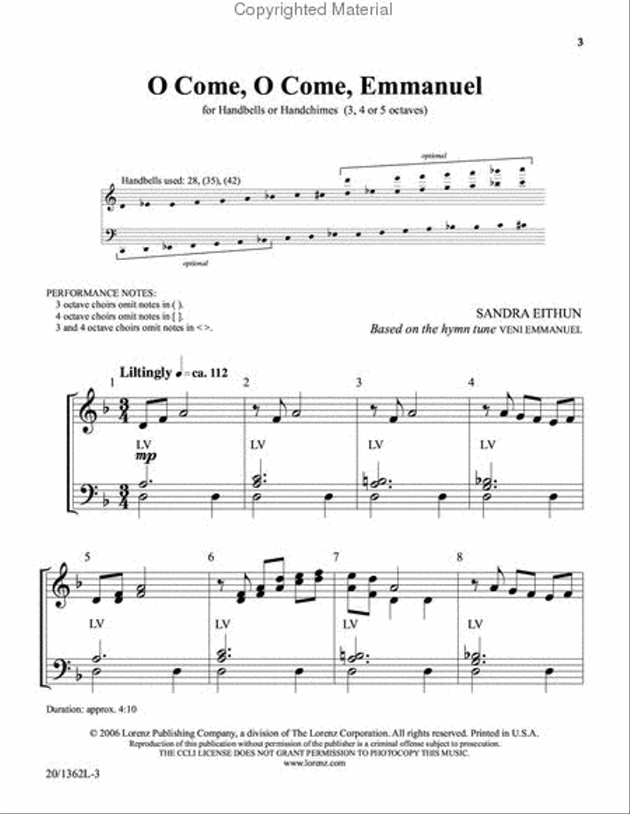 O Come, O Come, Emmanuel 5-Octaves scores gallery preview page 2