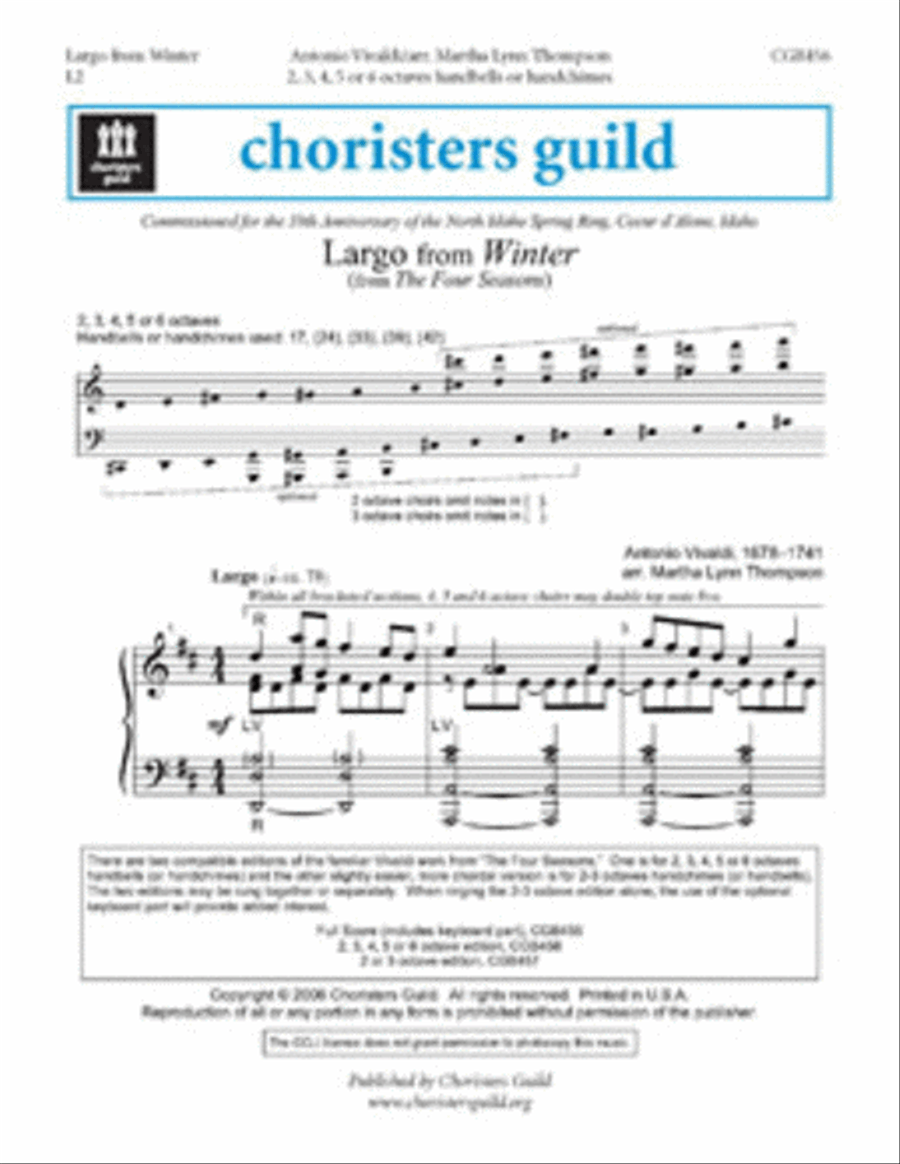 Largo from Winter - 2-6 octave Score 5-Octaves scores gallery preview page 1