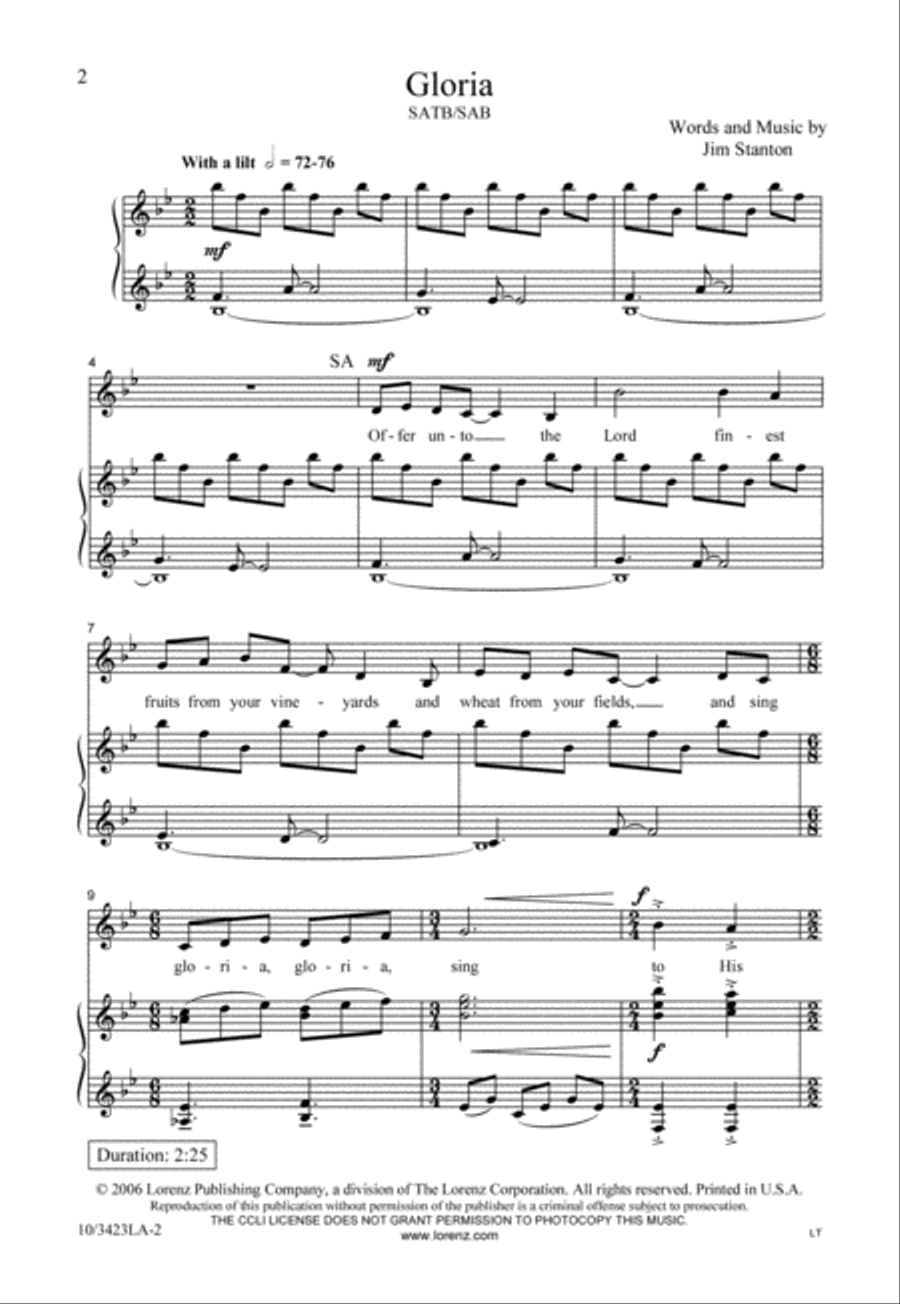 Gloria Gloria 4-Part scores gallery preview page 3