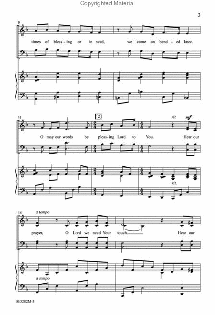 Hear Our Prayer 4-Part scores gallery preview page 3
