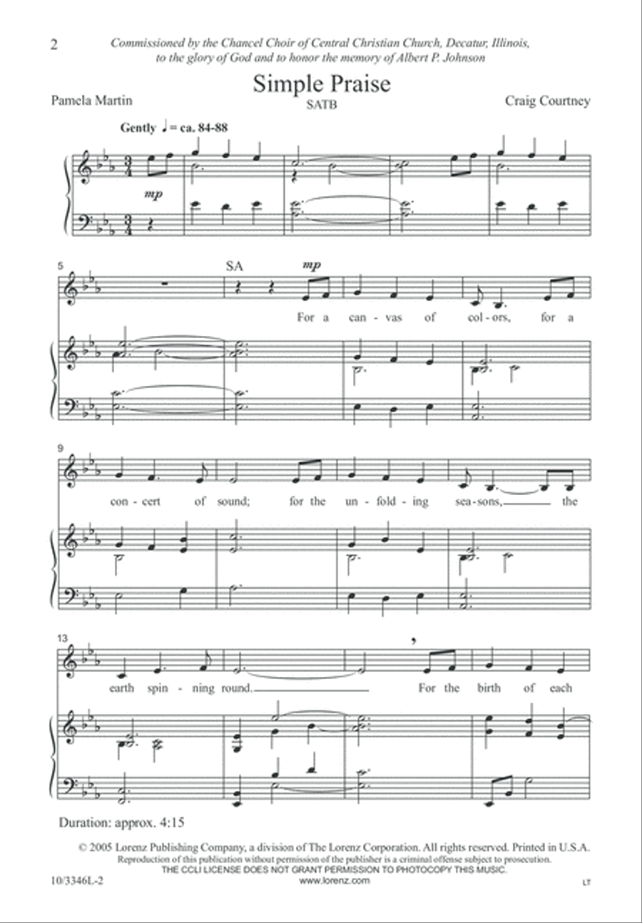 Simple Praise Simple Praise 4-Part scores gallery preview page 3