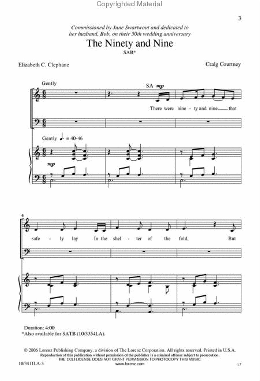 The Ninety and Nine 3-Part scores gallery preview page 2