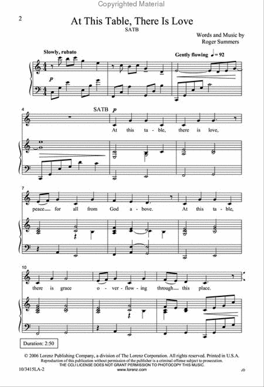 At This Table, There Is Love 4-Part scores gallery preview page 2