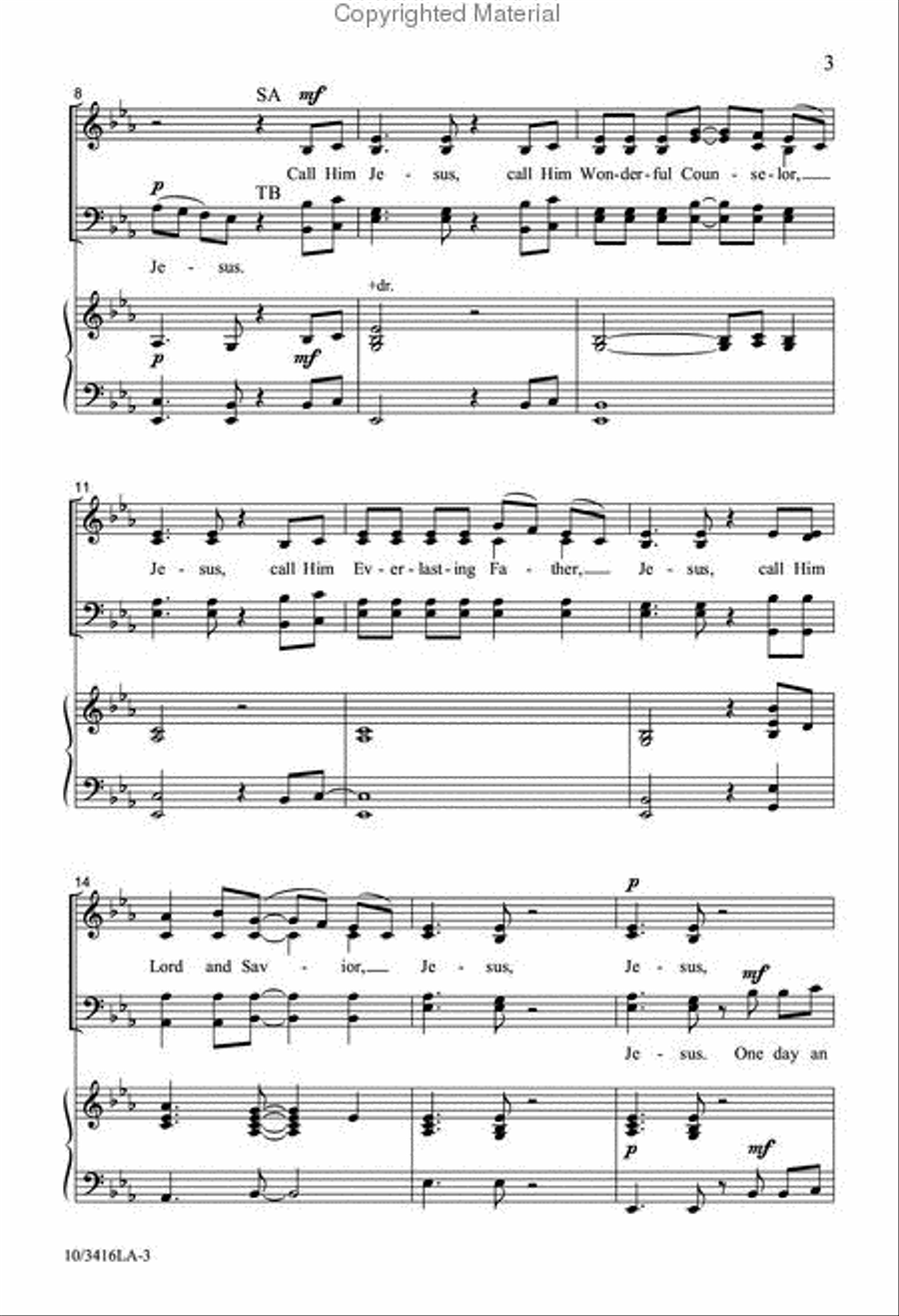 Call Him Jesus 4-Part scores gallery preview page 3