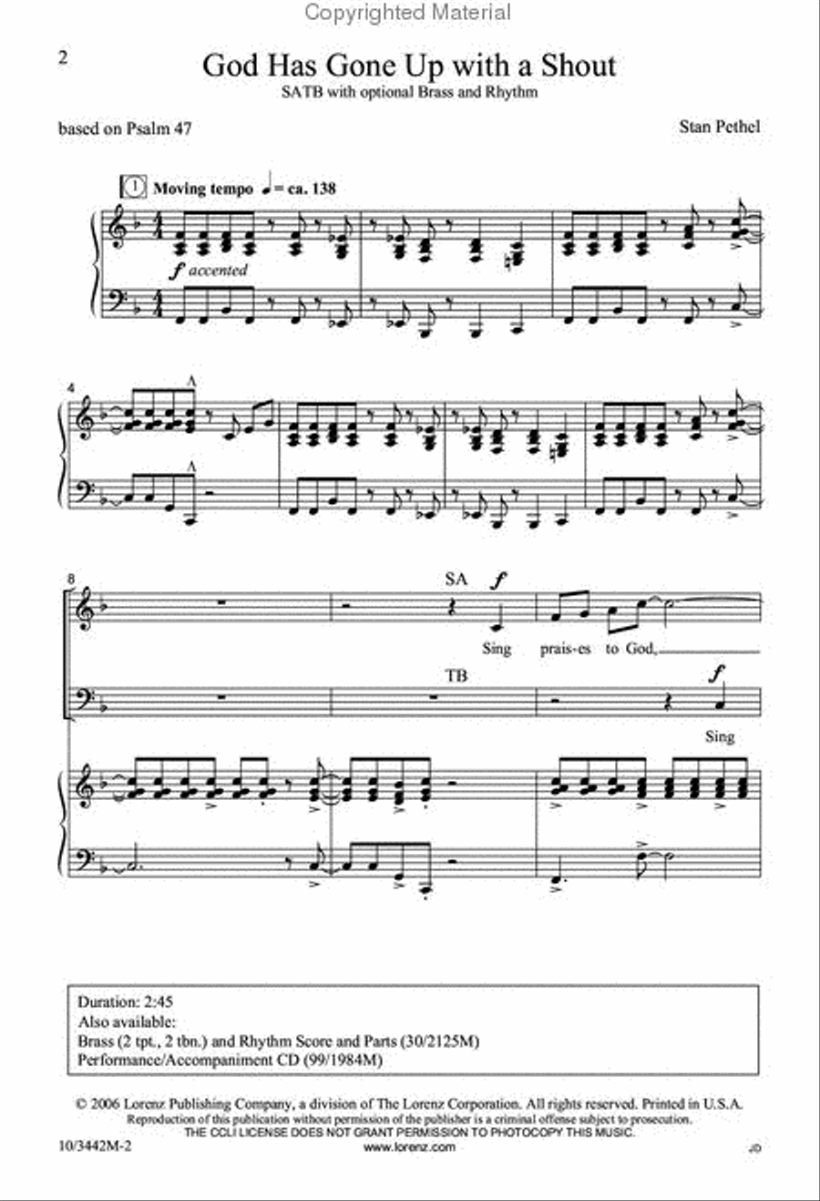 God Has Gone Up with a Shout 4-Part scores gallery preview page 2