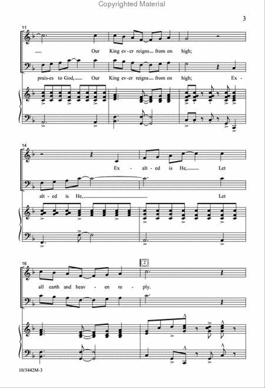 God Has Gone Up with a Shout 4-Part scores gallery preview page 3