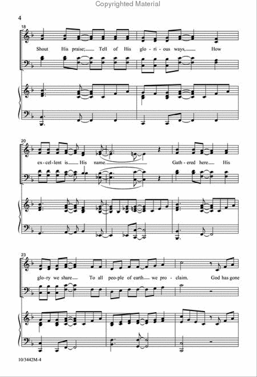 God Has Gone Up with a Shout 4-Part scores gallery preview page 4