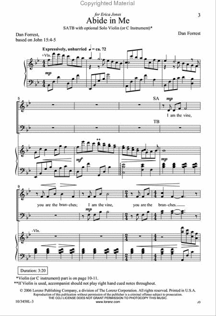 Abide in Me 4-Part scores gallery preview page 2
