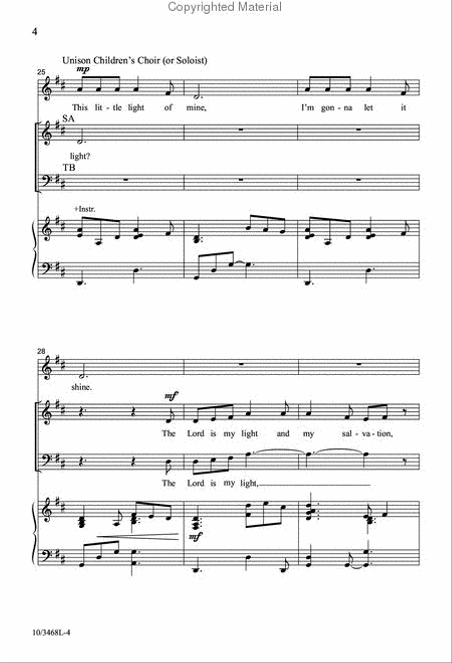 Light of Mine 4-Part scores gallery preview page 4