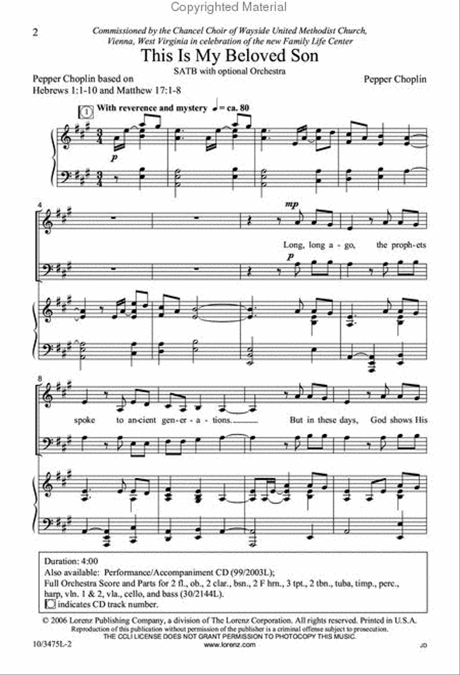 This Is My Beloved Son This Is My Beloved Son 4-Part scores gallery preview page 2