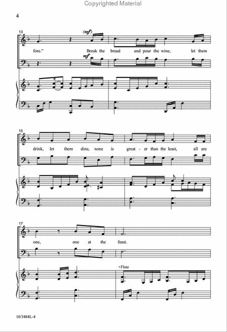 One at the Feast One at the Feast 2-Part scores gallery preview page 4