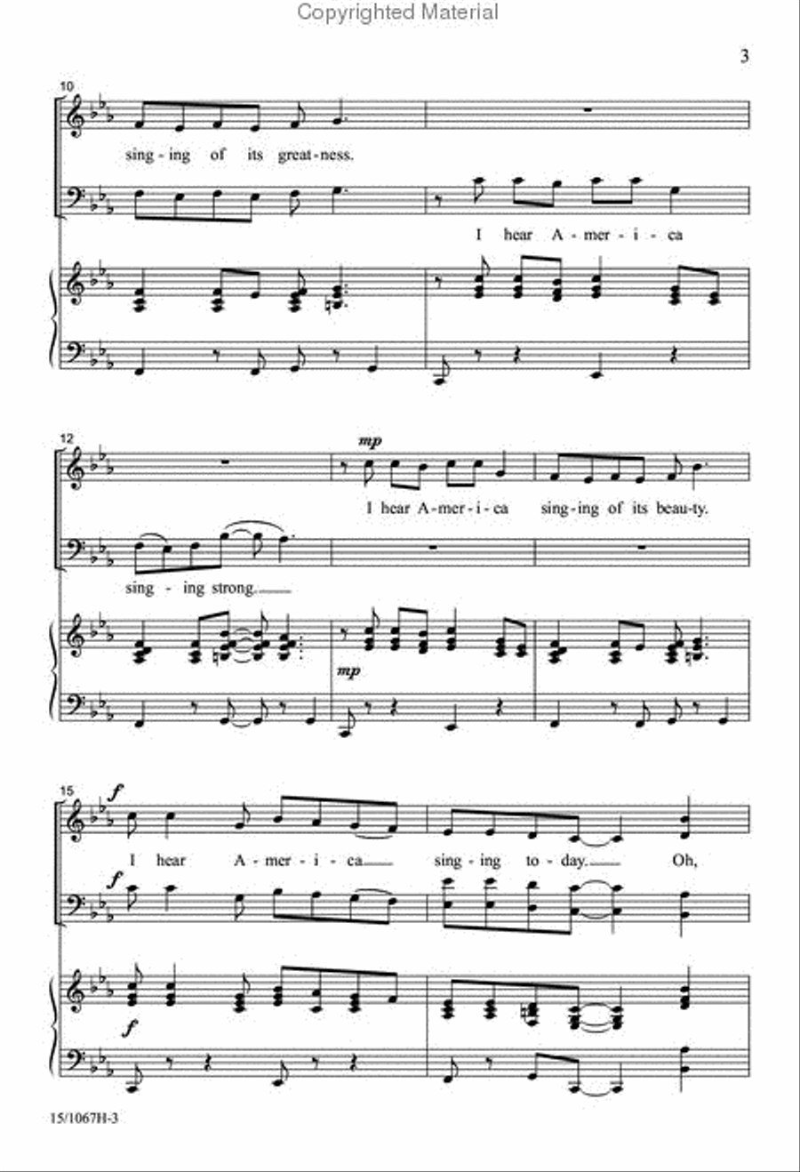 I Hear America Singing I Hear America Singing 4-Part scores gallery preview page 3