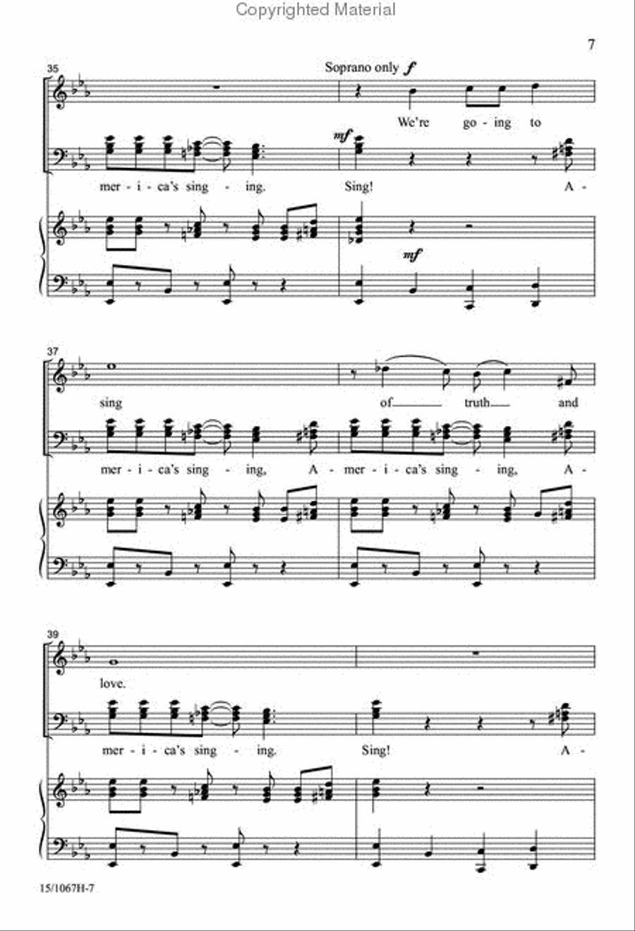 I Hear America Singing I Hear America Singing 4-Part scores gallery preview page 7