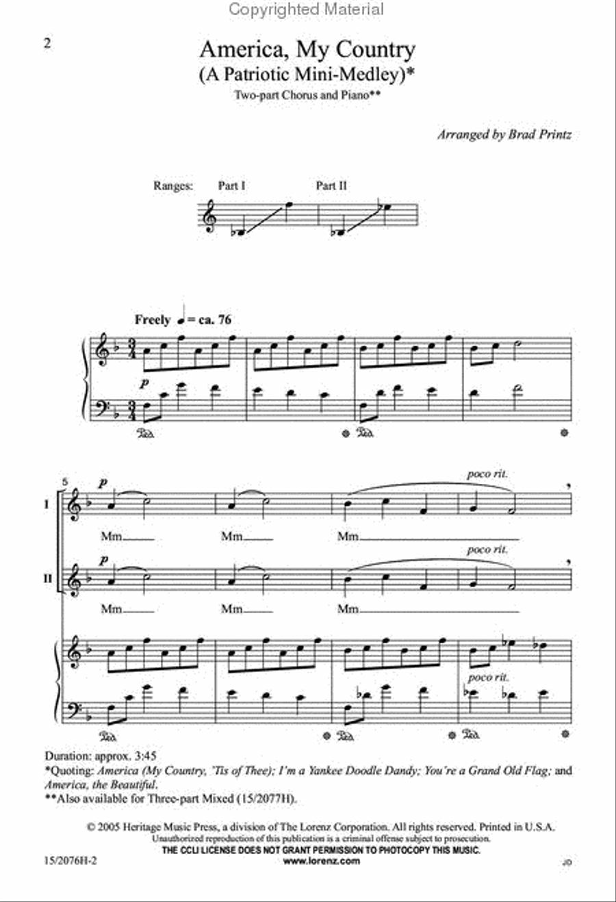 America, My Country 2-Part scores gallery preview page 2