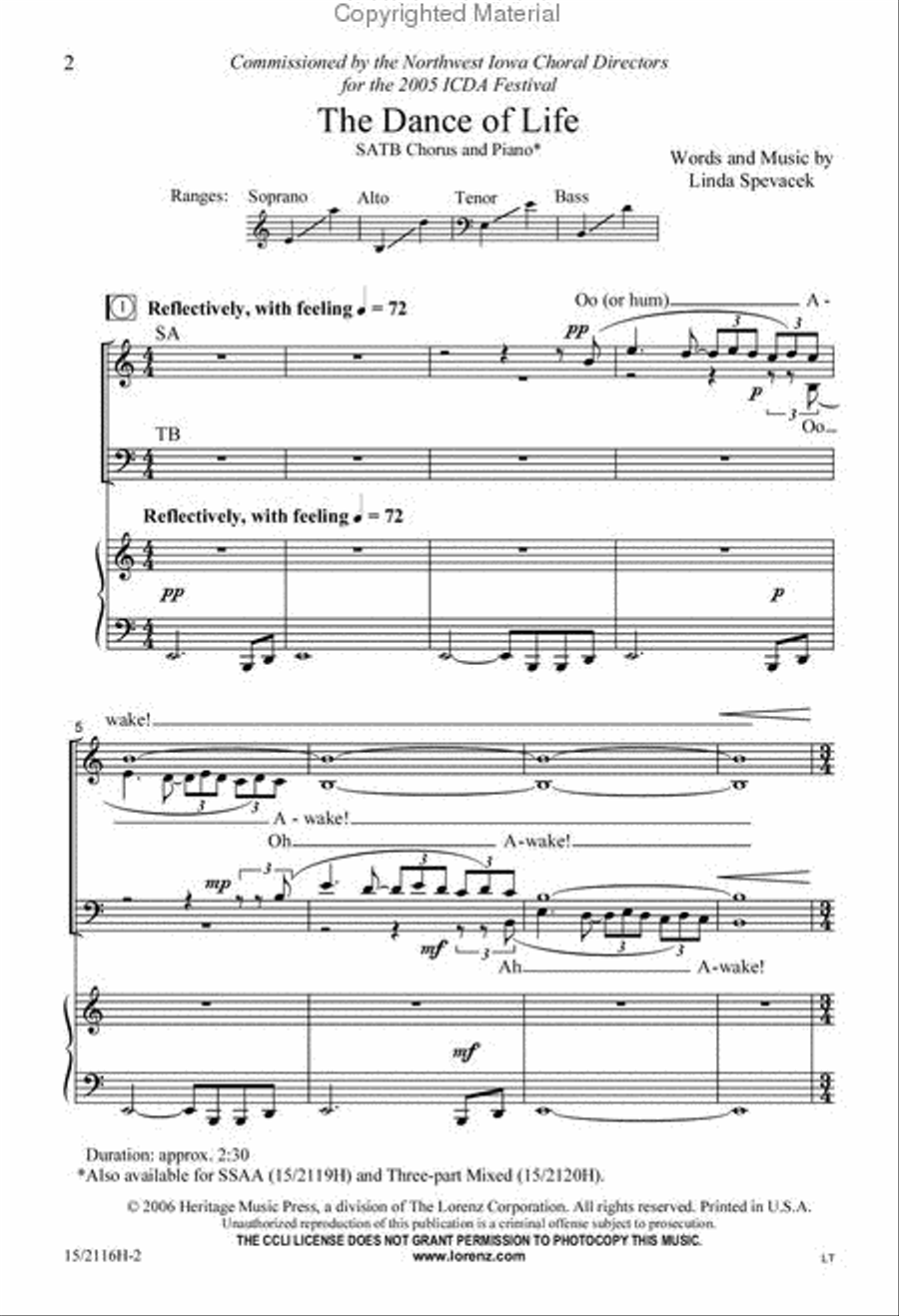 The Dance of Life 4-Part scores gallery preview page 2