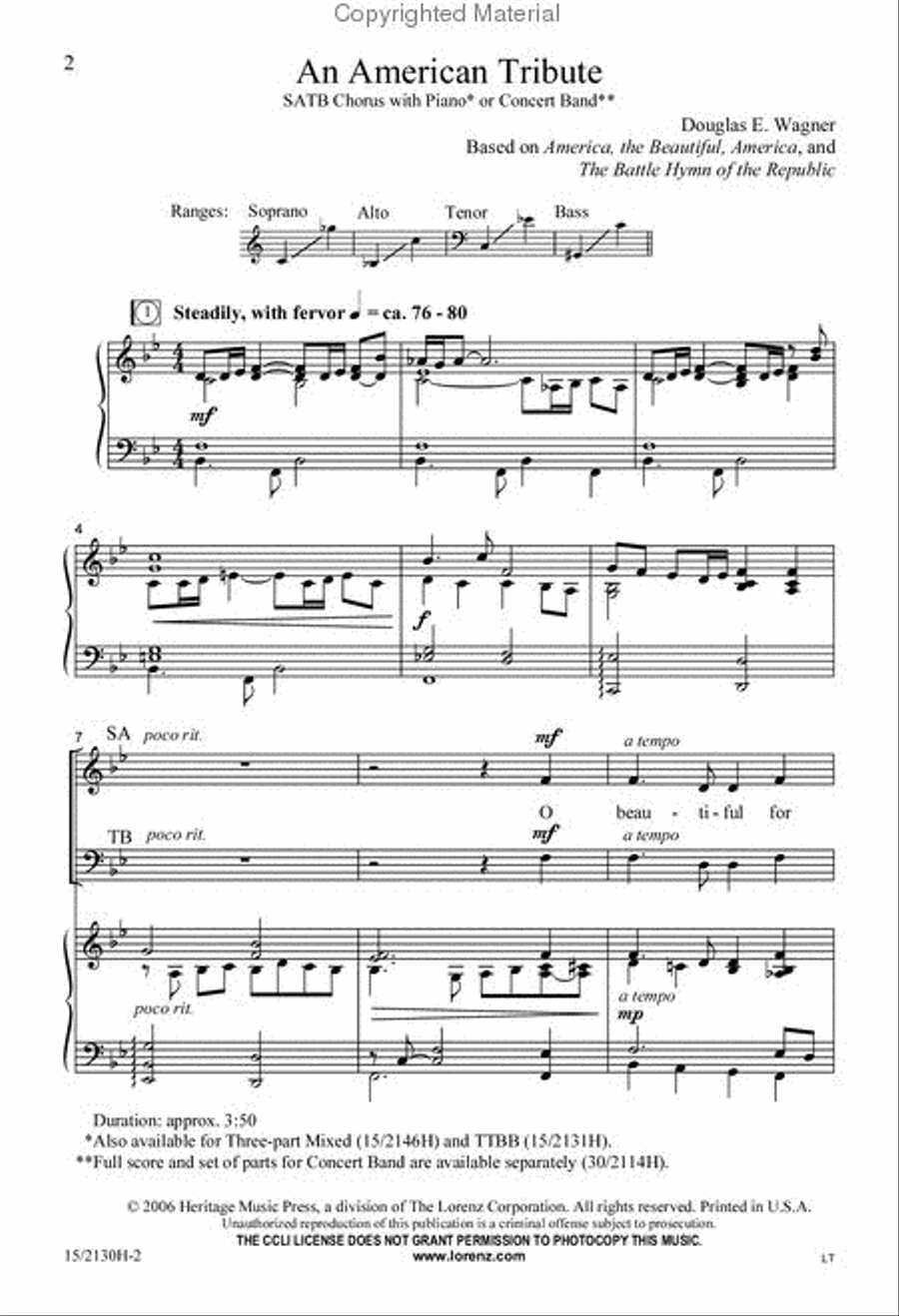 An American Tribute An American Tribute 4-Part scores gallery preview page 2