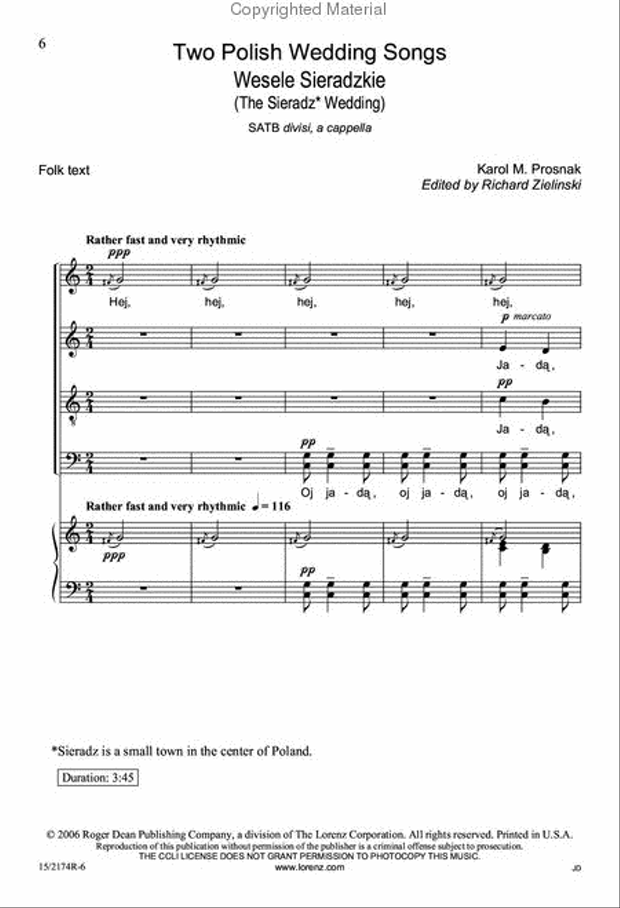 Two Polish Wedding Songs Divisi scores gallery preview page 2