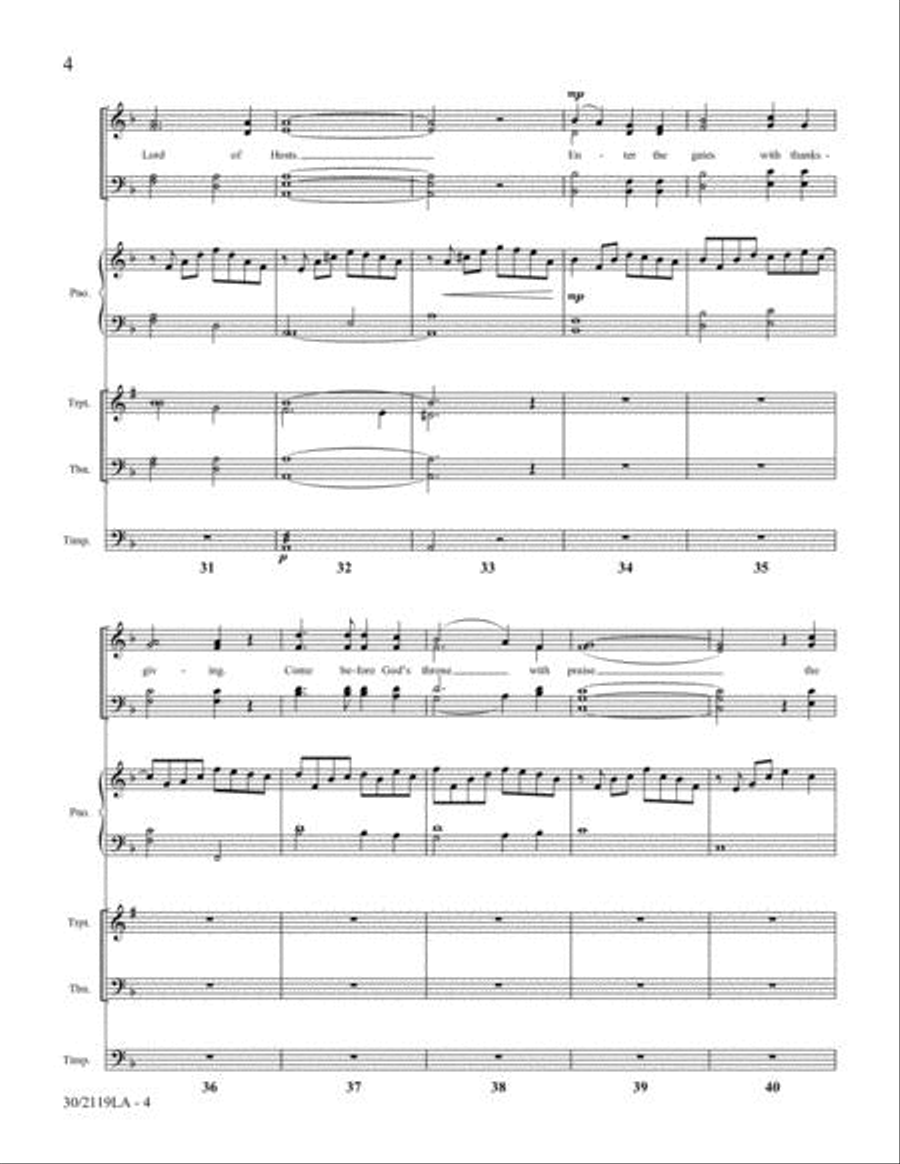 Psalm of New Beginnings - Brass and Timpani Score and Parts Choir scores gallery preview page 5
