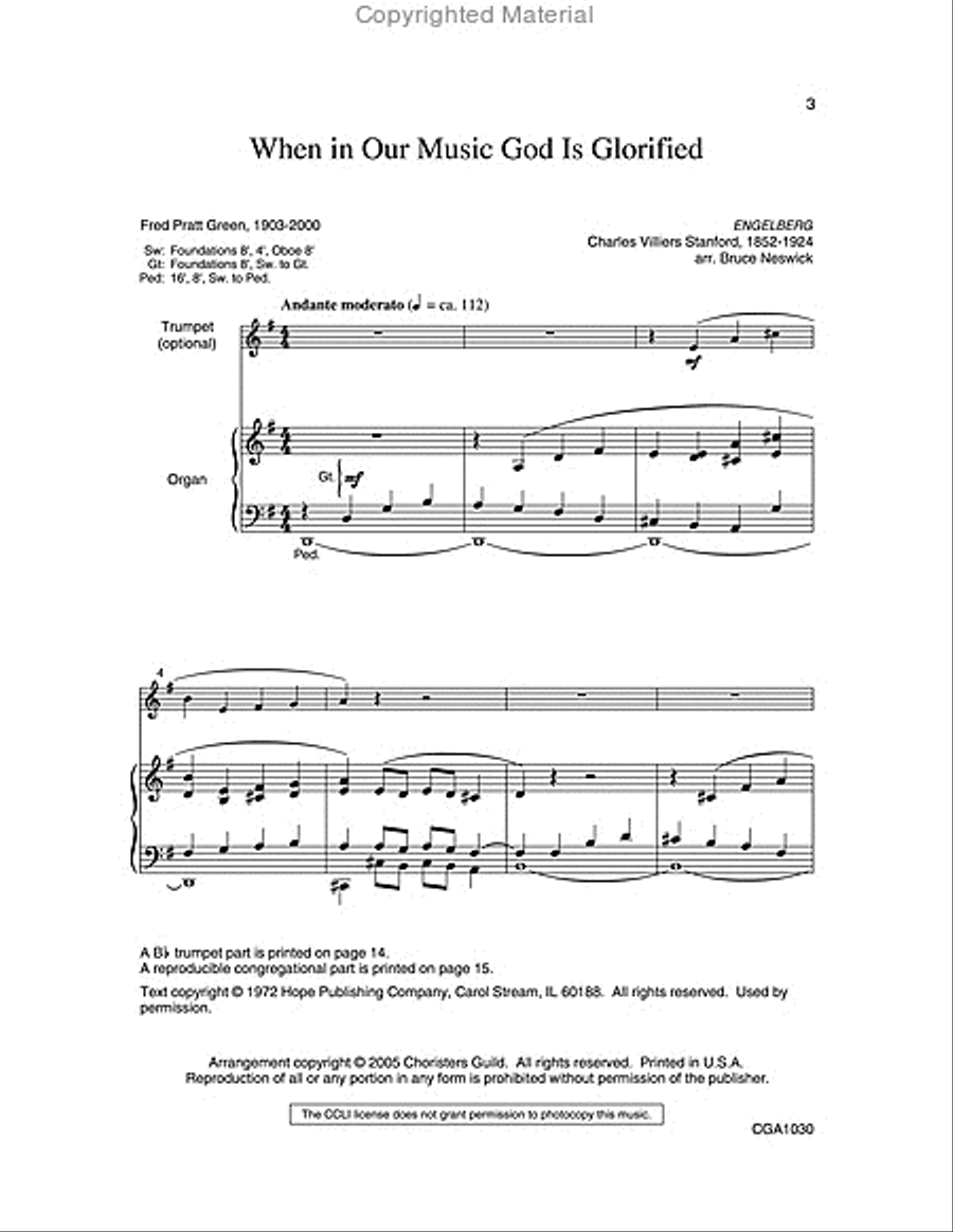 When In Our Music God Is Glorified Unison Choir scores gallery preview page 2