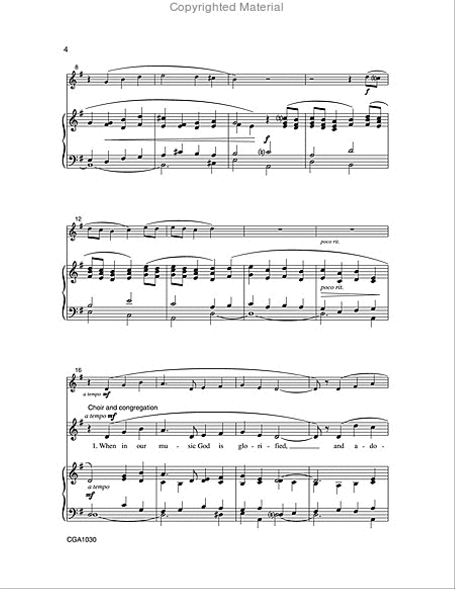 When In Our Music God Is Glorified Unison Choir scores gallery preview page 3
