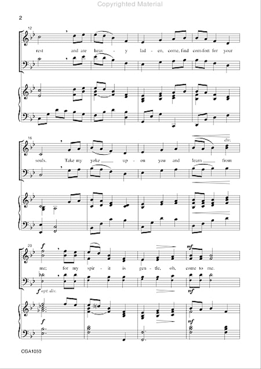 Come to Me 4-Part scores gallery preview page 3